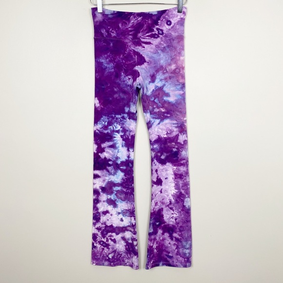 Pants - BOHO Purple Tie Dye Flare Yoga Pants M Hippie Soft